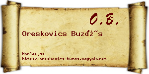 Oreskovics Buzás névjegykártya